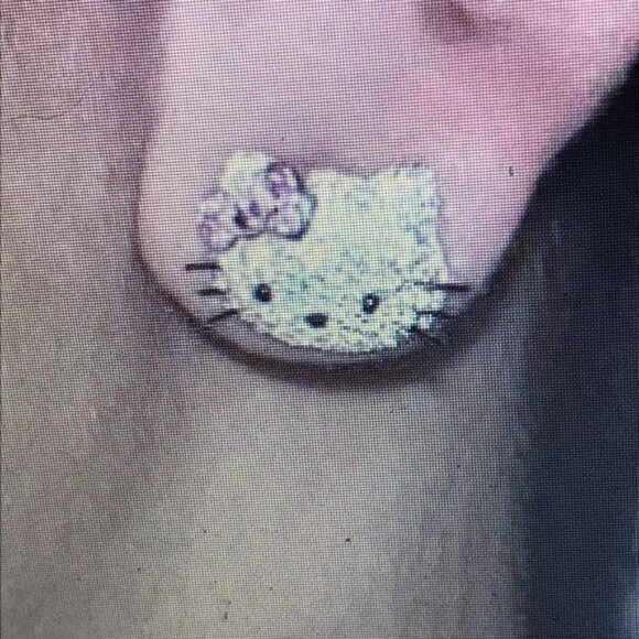 Pink Sanrio Hello Kitty Ear Stud Cute Girl Y2K Kawaii Rhinestone Earrings - Picture 1 of 7